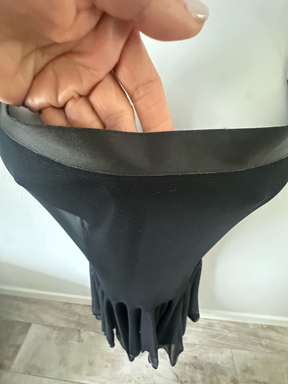 Black Spaghetti Strap Flowy Slip Dress - Picture 2 of 12